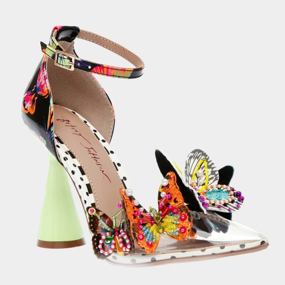 Betsey Johnson Pastel Green Butterfly Heels